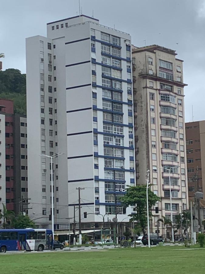 Sao Vicente Itarare Predio Frente Mar Apto Fundo Vista Parcial Ngoại thất bức ảnh